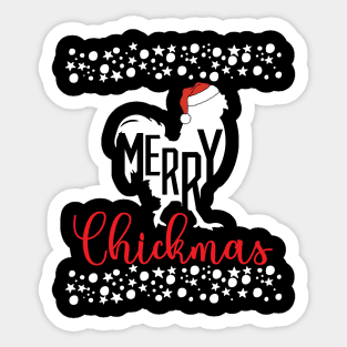 Merry Chickmas Funny Chicken Silhouette Clip art Christmas Family Gifts Sticker